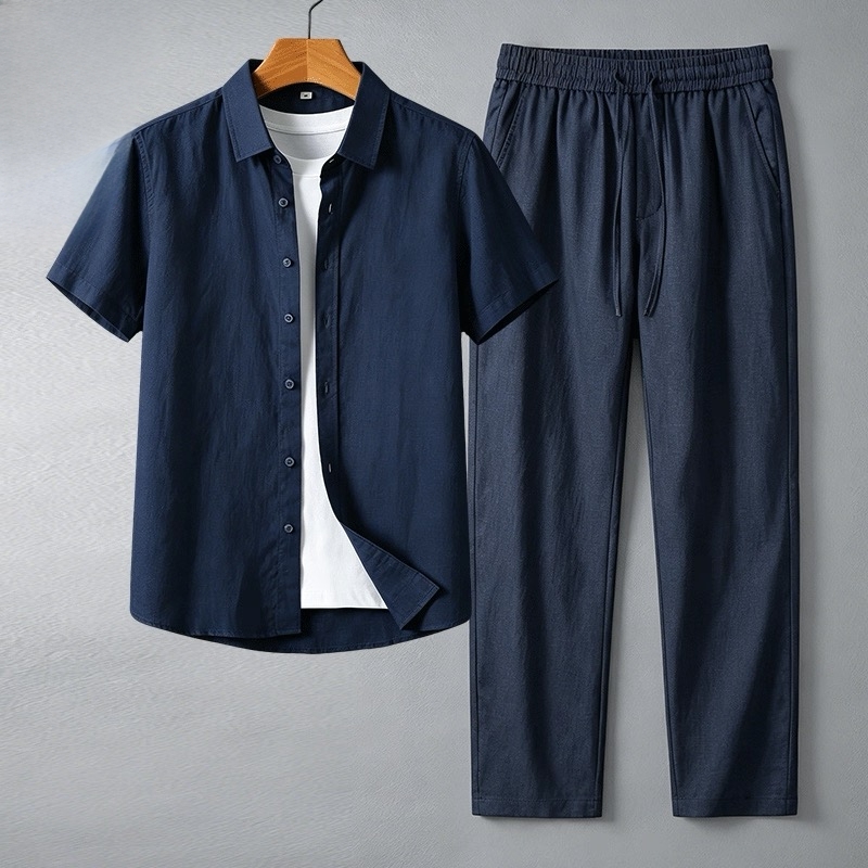 Linen Shirt Breathable - Kemeja Linen Pria Lengan Pendek Musim