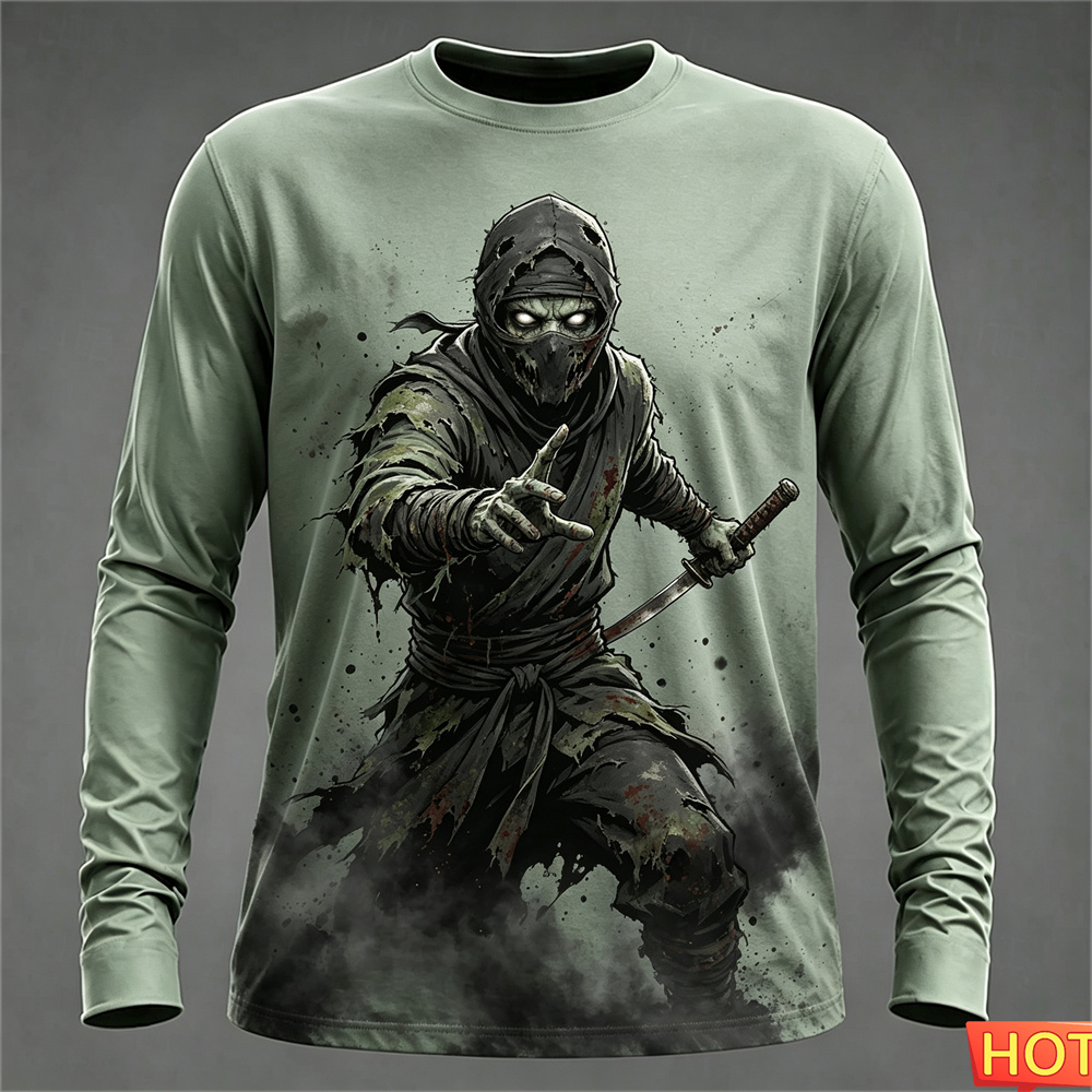 Tee Graphic Print - Kaos Lengan Panjang Pria Musim Gugur