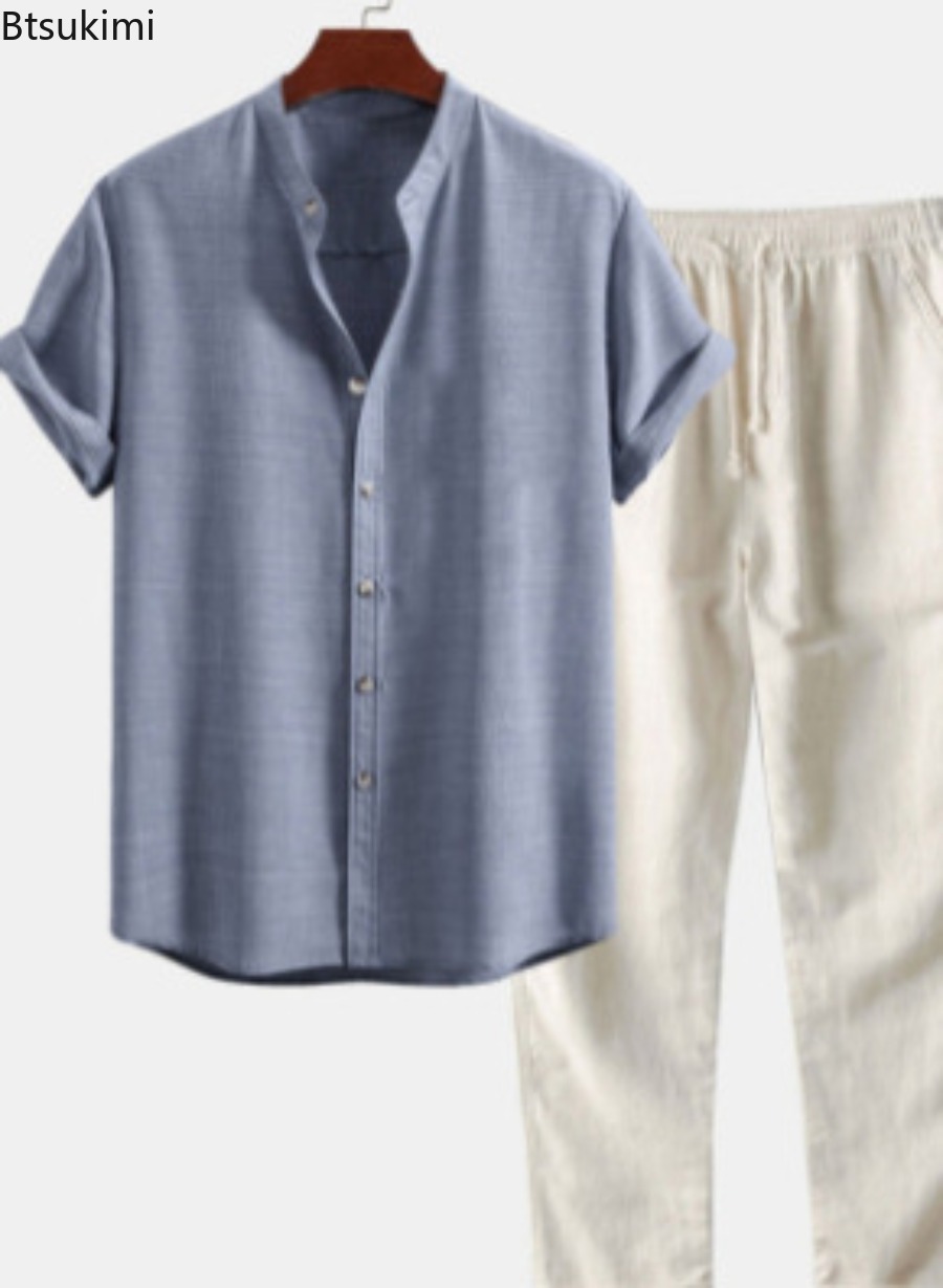 Setelan Pantai Pria 2026, Dua  - Linen Shirt Breathable ulasan dan harga