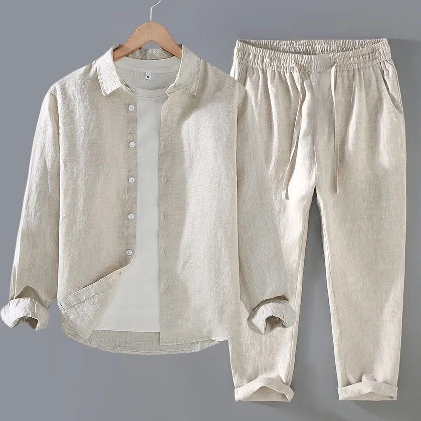 Kemeja Pria Lengan Panjang Kas - Linen Shirt Breathable ulasan dan harga