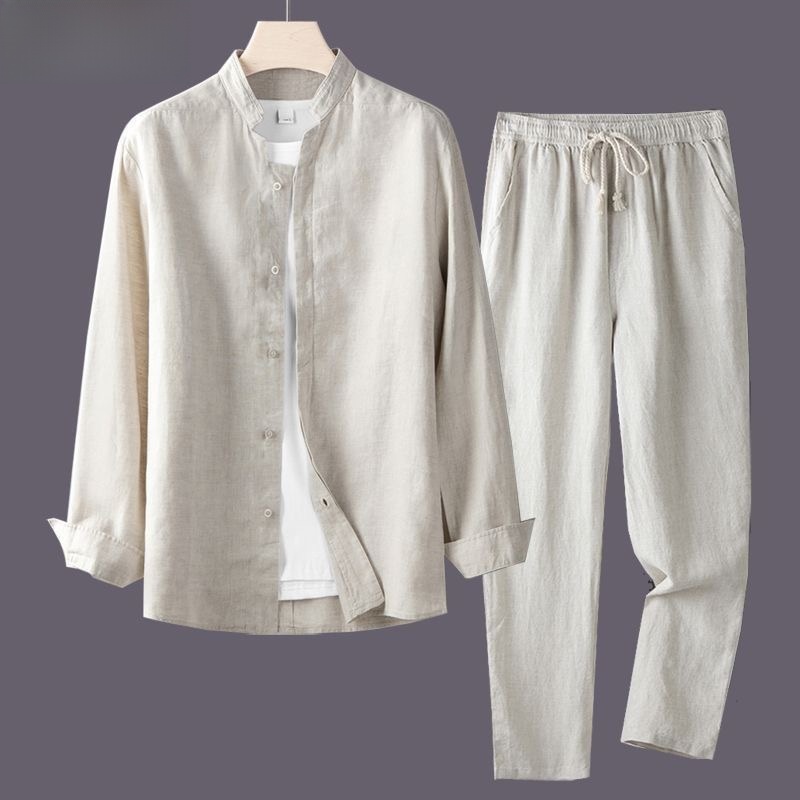 Kemeja Putih Lengan Panjang Da - Linen Shirt Breathable ulasan dan harga