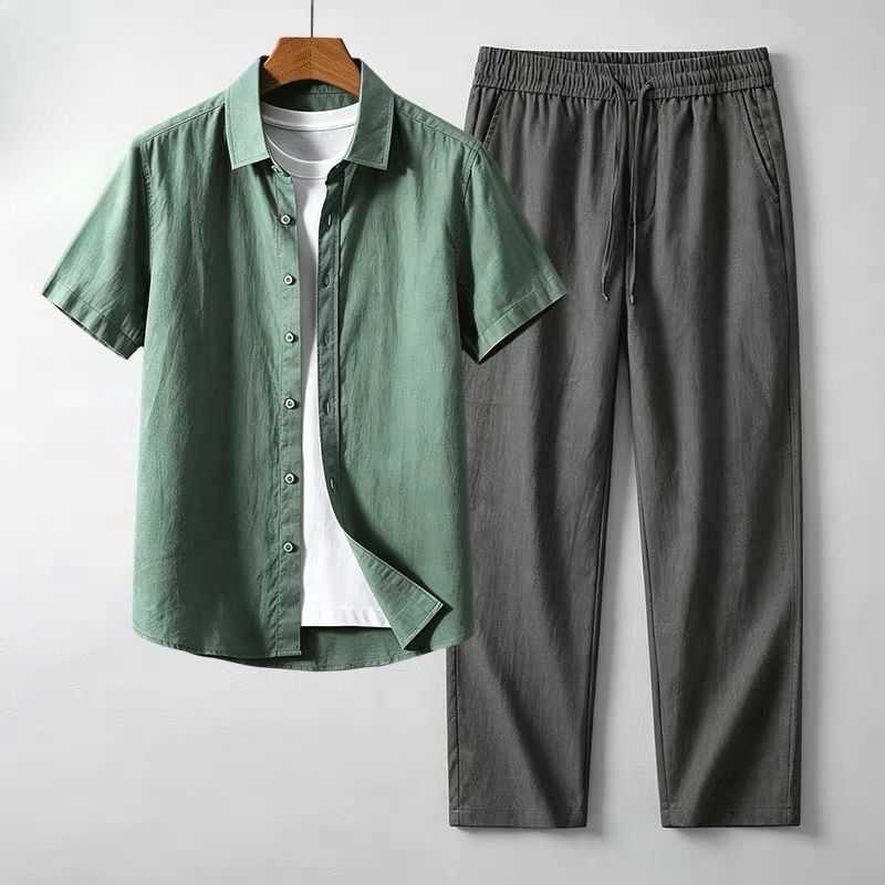 Kemeja Linen Pria Lengan Pende - Linen Shirt Breathable ulasan dan harga