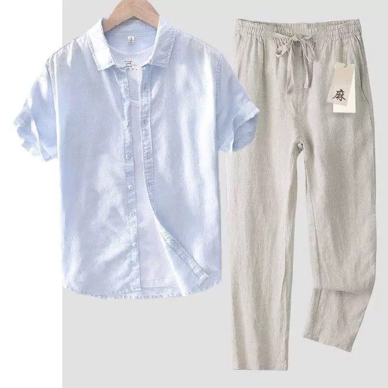 Kemeja Pria Lengan Panjang Kat - Linen Shirt Breathable ulasan dan harga