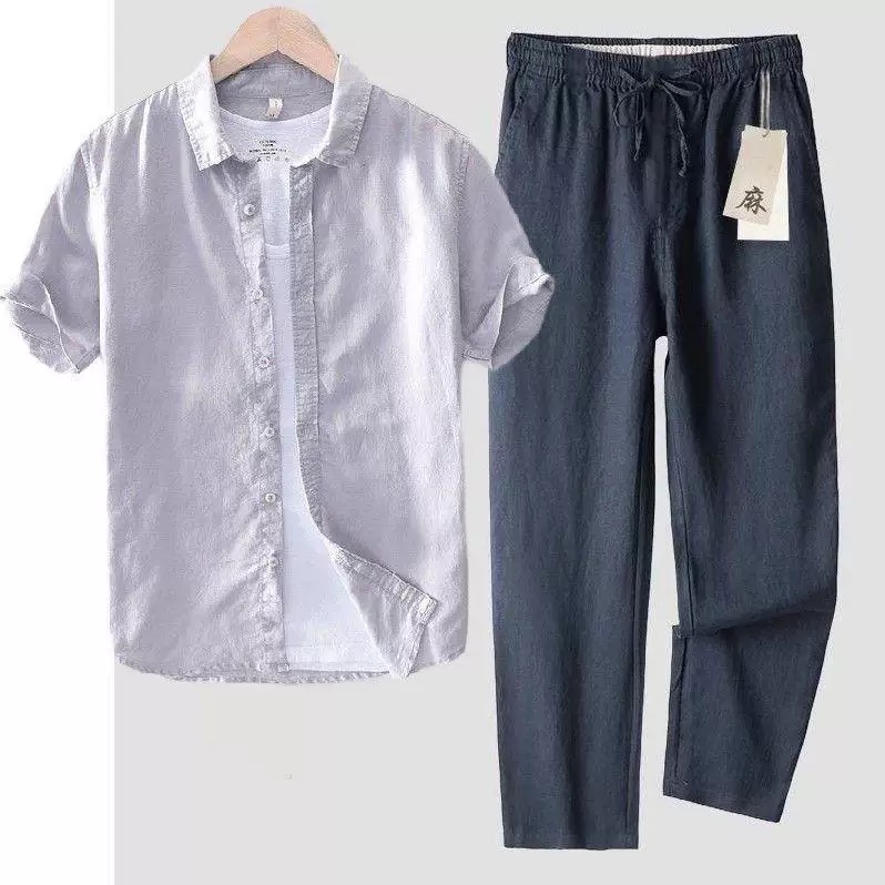 Kemeja Pria Lengan Panjang Kat - Linen Shirt Breathable ulasan dan harga
