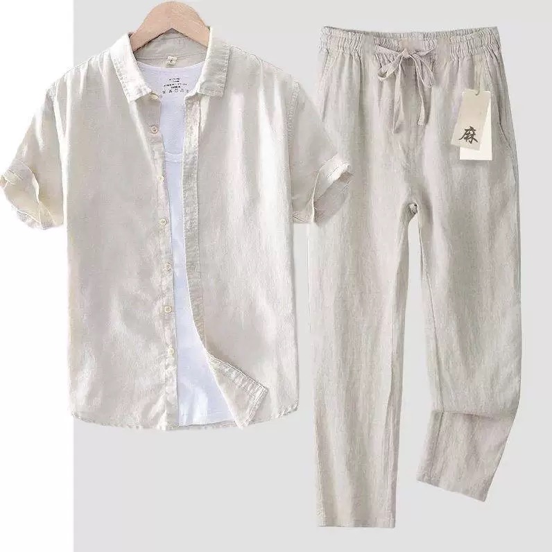 Kemeja Pria Lengan Panjang Kat - Linen Shirt Breathable ulasan dan harga