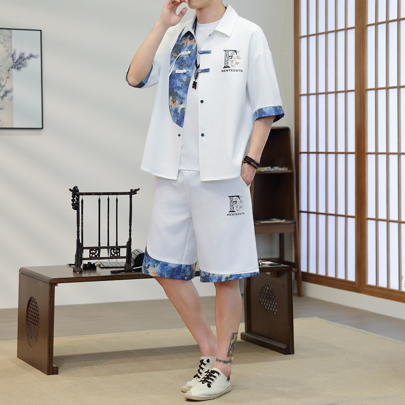 Set Kimono Pria 2 Potong Motif - Resort Shirt Floral ulasan dan harga